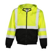 Kishigo Hoodie Sweatshirt with Zipper in Hi-Vis Lime